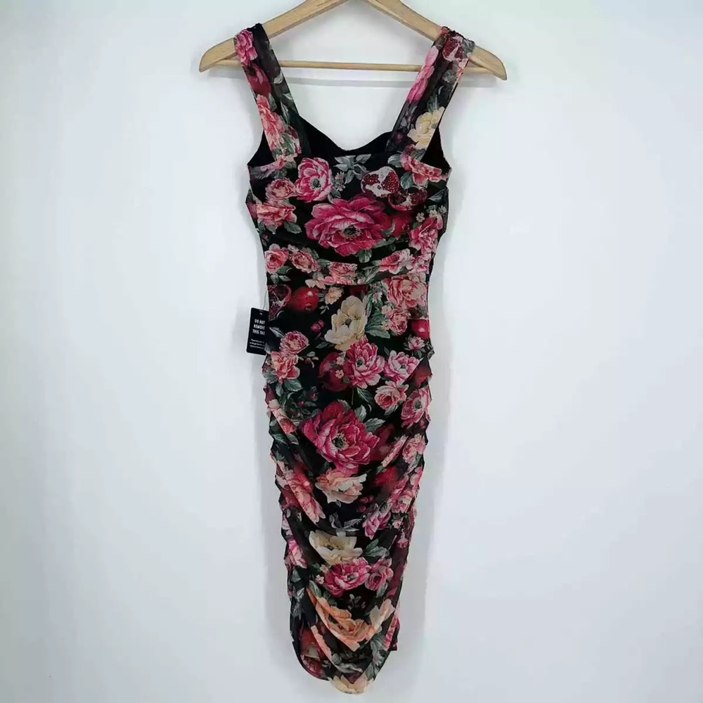 XL Express body contour floral mesh dress
